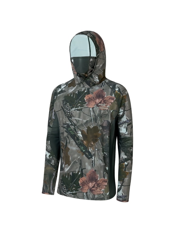 UPF 50+ Men’s Hunting Shirts with Mask Long Sleeve Camo Fishing Hoodie