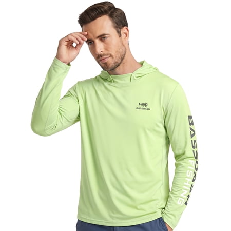 BASSDASH UPF 50+ Men’s UV Sun Protection Long Sleeve Performance Fishing Hoodie Hooded Shirts