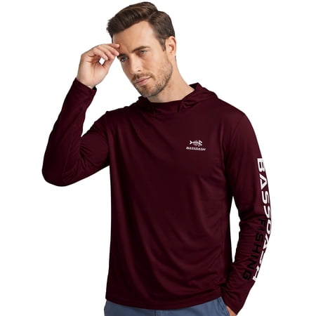 BASSDASH UPF 50+ Men’s UV Sun Protection Long Sleeve Performance Fishing Hoodie Hooded Shirts