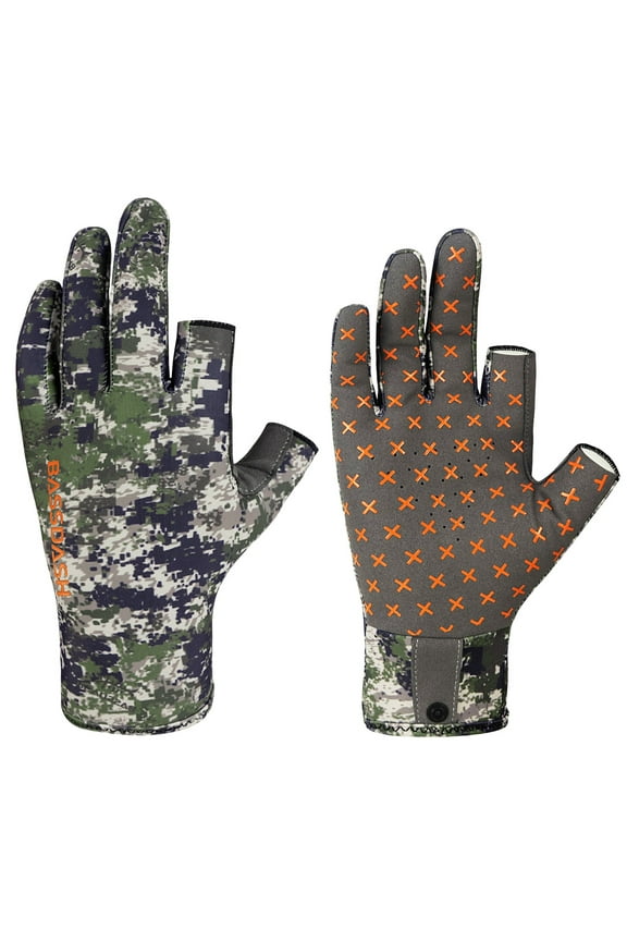 Unisex Fingerless Camo Hunting Gloves for Men's Women's Early Season Warm Weather UPF 50+ Lightweight Fishing Photography HG17