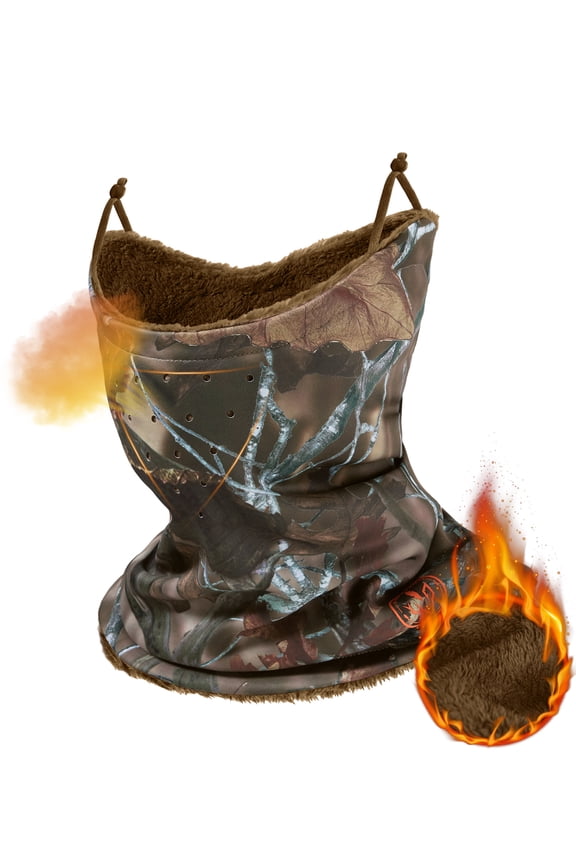 Unisex Winter Neck Gaiter Warmer Insulated Fleece Hunting Face Mask Water Resistant for Fishing Hiking Skiing