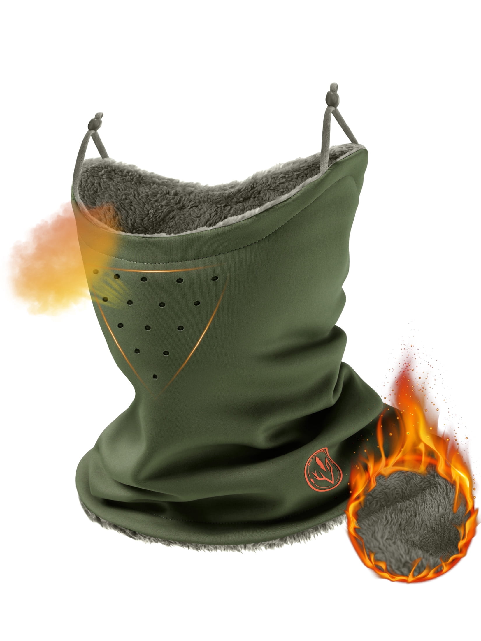BASSDASH Unisex Winter Neck Gaiter Warmer Insulated Fleece Hunting Face Mask Water Resistant for Fishing Hiking Skiing