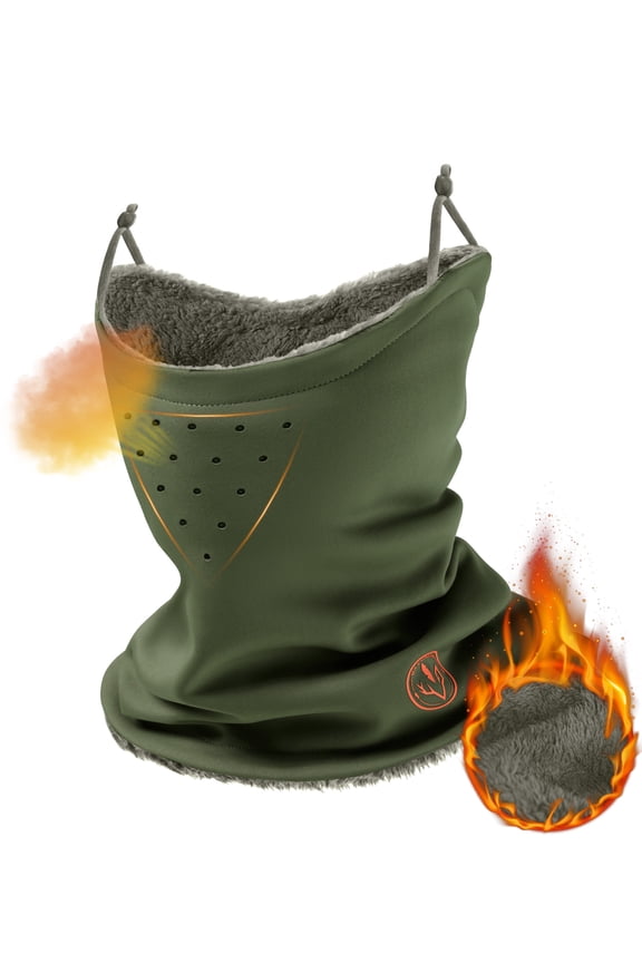 Unisex Winter Neck Gaiter Warmer Insulated Fleece Hunting Face Mask Water Resistant for Fishing Hiking Skiing