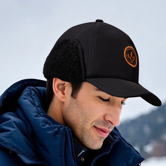 BASSDASH Warm Fleece Lined Hat with Ear Flap Winter Water Resistant Windproof Baseball Sports Cap for Hunting Hiking Fishing