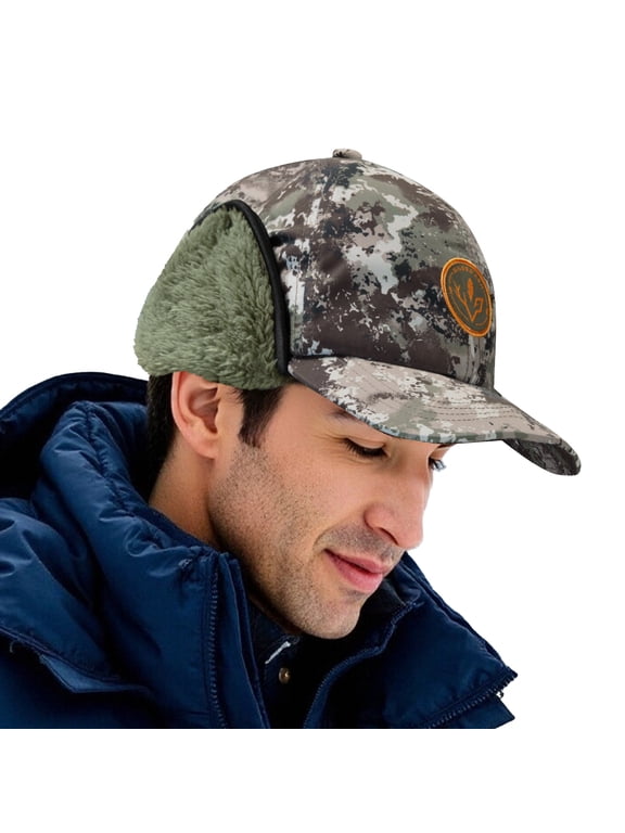 Warm Fleece Lined Hat with Ear Flap Winter Water Resistant Windproof Baseball Sports Cap for Hunting Hiking Fishing