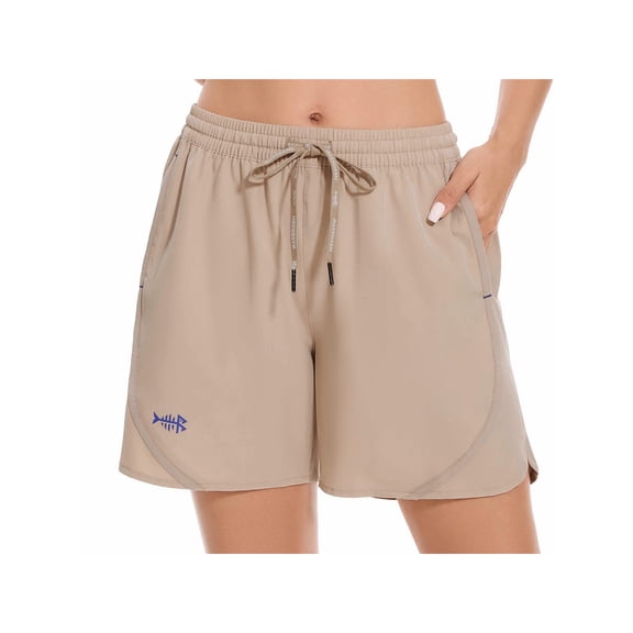 BASSDASH Women’s 5” Fishing Shorts UPF 50+ Water Resistant Quick Dry Athletic Hiking Shorts with Pockets FP05W