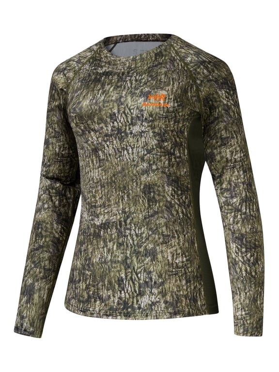 Women’s Camo Hunting Shirt Long Sleeve UPF 50+ Sun Protection Performance Tee fishing Hiking