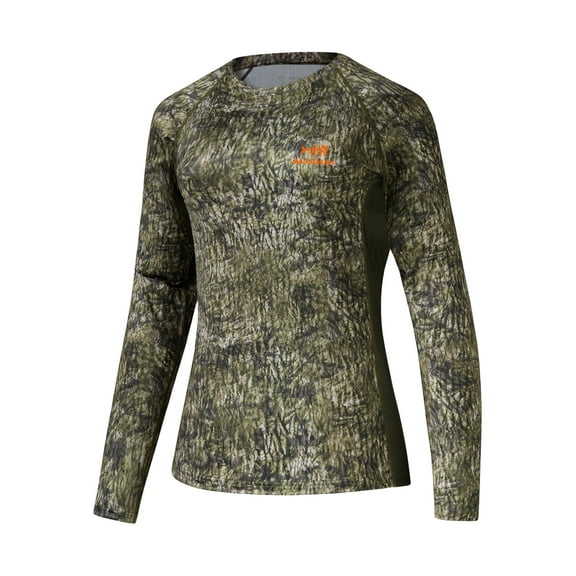 BASSDASH Women’s Camo Hunting Shirt Long Sleeve UPF 50 Sun Protection Performance Tee fishing Hiking