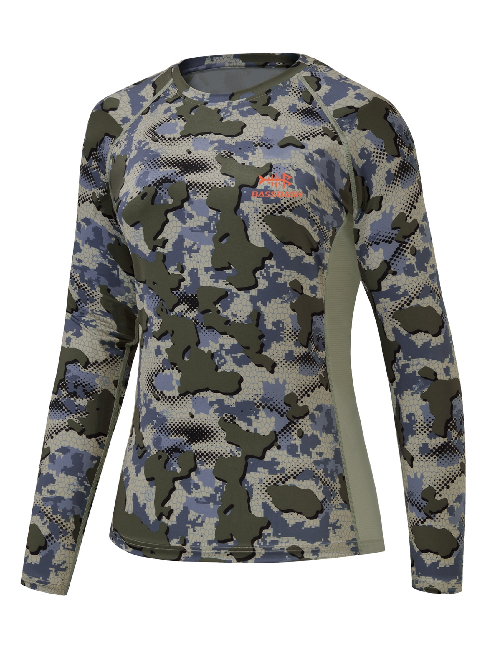 BASSDASH Women’s Camo Hunting Shirt Long Sleeve UPF 50+ Sun Protection Performance Tee fishing Hiking