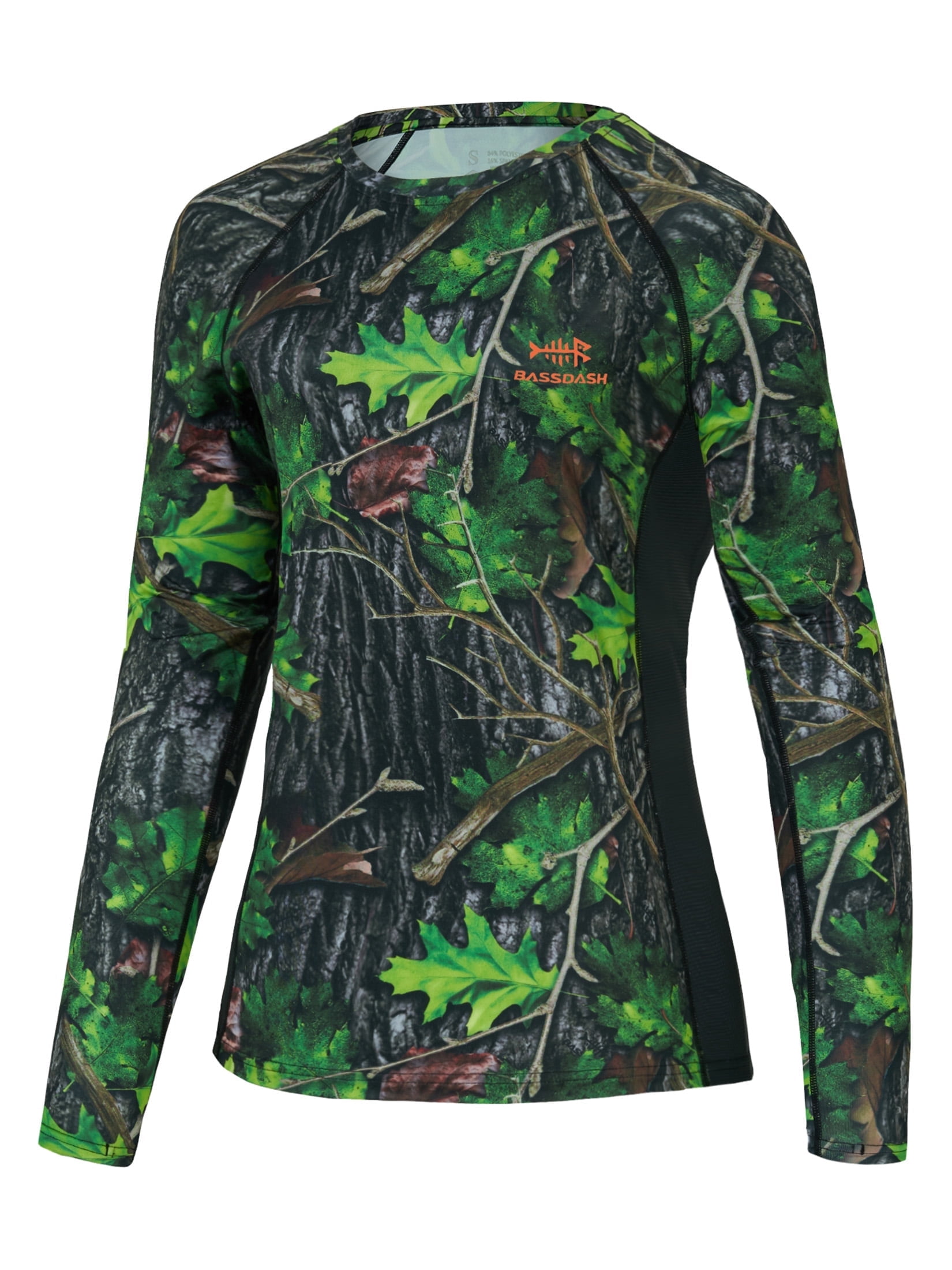 BASSDASH Women’s Camo Hunting Shirt Long Sleeve UPF 50+ Sun Protection Performance Tee fishing Hiking