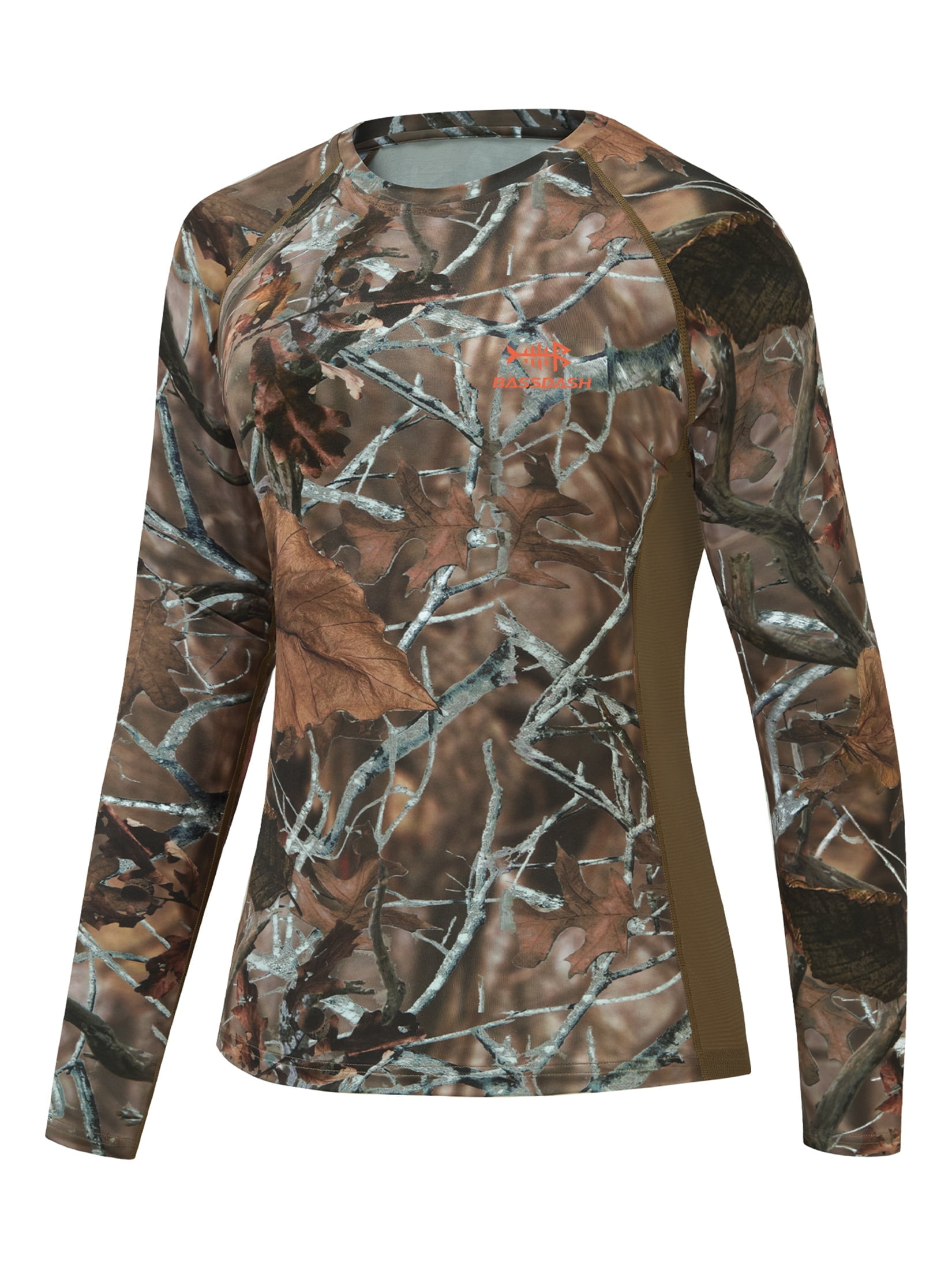 BASSDASH Women’s Camo Hunting Shirt Long Sleeve UPF 50+ Sun Protection Performance Tee fishing Hiking
