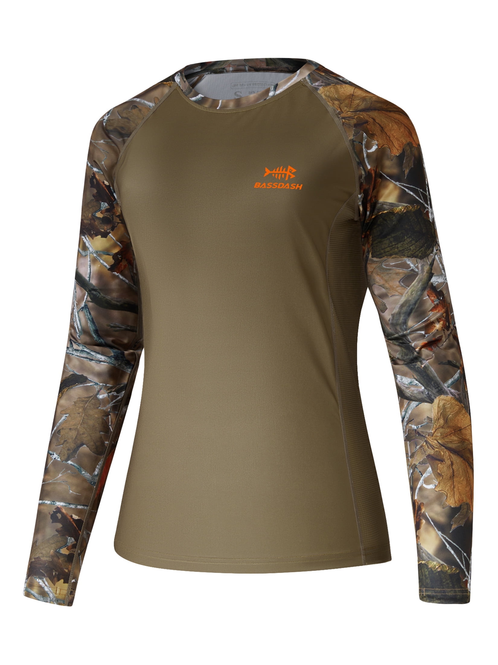 BASSDASH Women’s Camo Hunting Shirt Long Sleeve UPF 50+ Sun Protection Performance Tee fishing Hiking