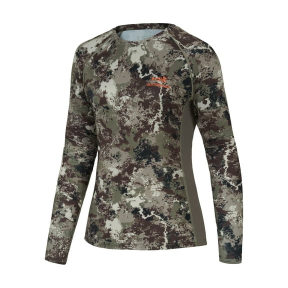 BASSDASH Women’s Camo Hunting Shirt Long Sleeve UPF 50  Sun Protection Performance Tee fishing Hiking