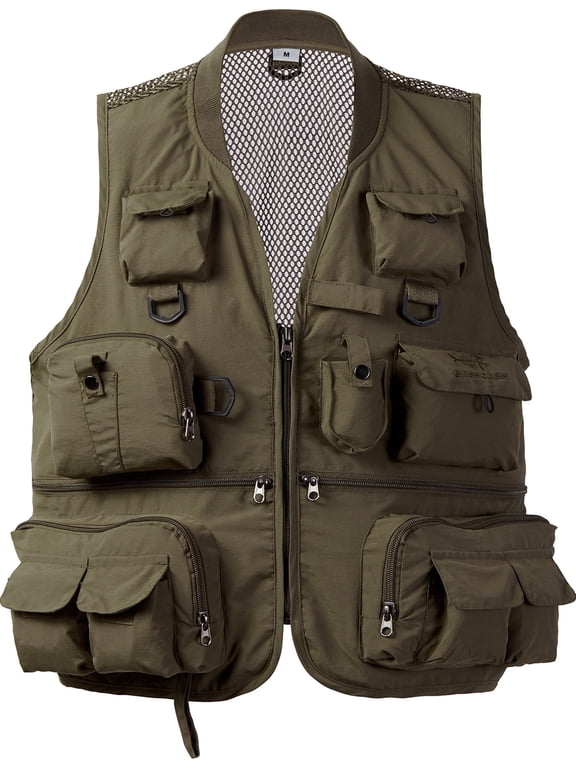 Fly Fishing Vest Multi Pocket Outdoor Photography Vest Breathable Mesh Back Jacket