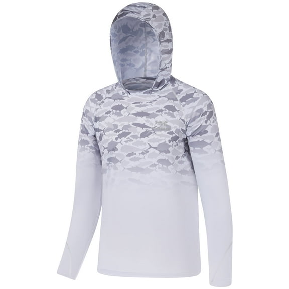 BASSDASH Youth UPF50  Performance T Shirt with Hood Long Sleeve Fishing Hiking Sun Shirt FS03Y