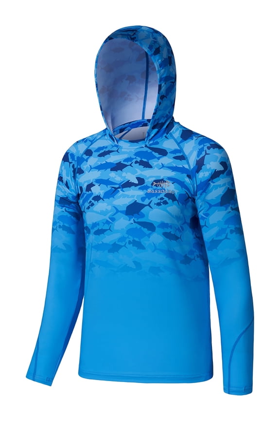 Youth UPF50+ Performance T Shirt with Hood Long Sleeve Fishing Hiking Sun Shirt FS03Y