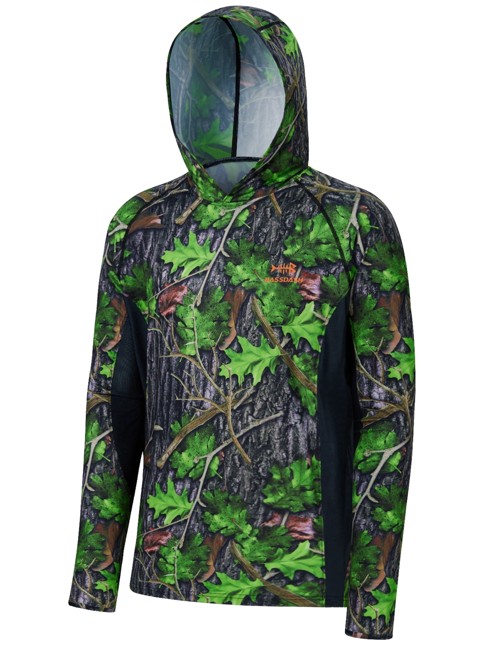 BASSDSASH Men's UPF 50+ Lightweight Hunting Camo Hoodie Quick Dry Performance Long Sleeve Fishing Shirt with Hood FS30M