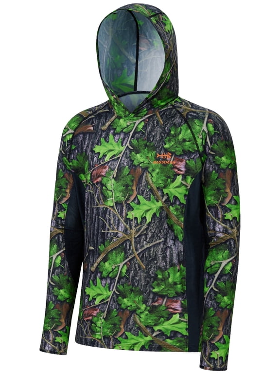 BASSDSASH Men's UPF 50+ Lightweight Hunting Camo Hoodie Quick Dry Performance Long Sleeve Fishing Shirt with Hood FS30M