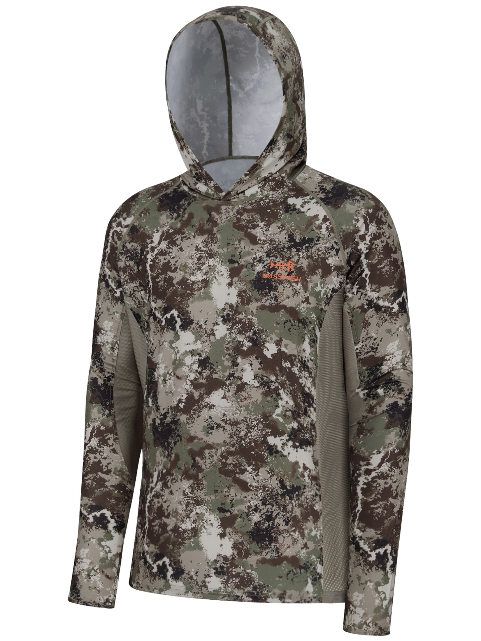 BASSDSASH Men's UPF 50+ Lightweight Hunting Camo Hoodie Quick Dry Performance Long Sleeve Fishing Shirt with Hood FS30M