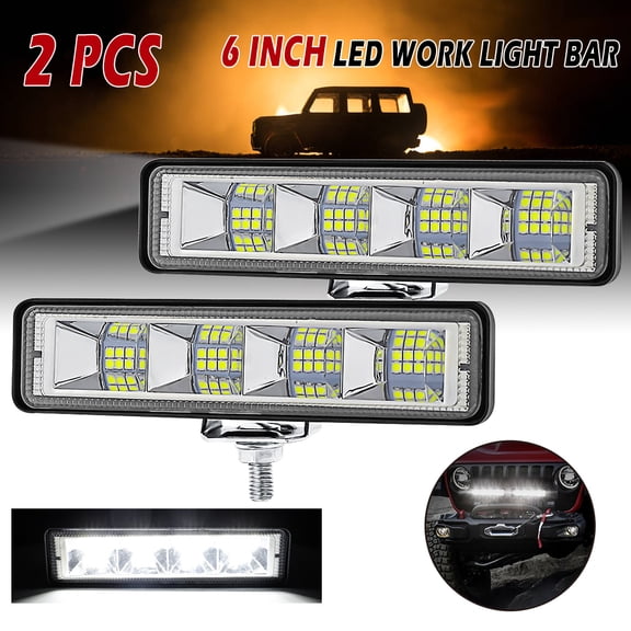 BASSTOP 2x 72W 12-24V 24 LED Work Light Spot Beam Bar Car SUV Off-Road Driving Fog Lamp
