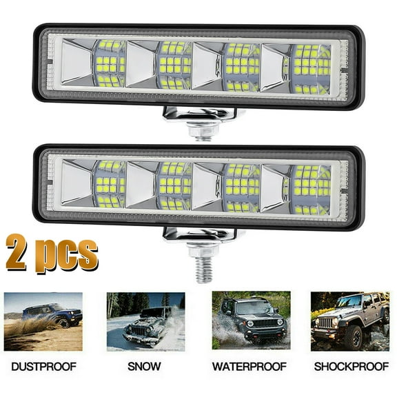 BASSTOP 6inch LED Light Bar,72w LED Work Light Bar Flood Fog Lamp Offroad Driving Truck SUV ATV 4WD,2Pcs