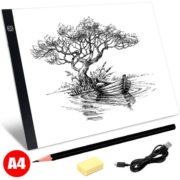 BASSTOP A4 Ultra-Thin Portable LED Light Box Tracer USB Power LED Artcraft Tracing Light Pad Light Box for Artists,Drawing, Sketching, Animation.