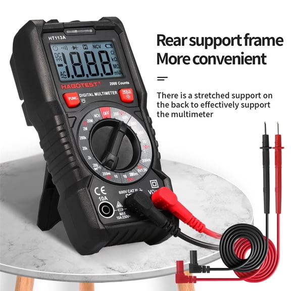 BASSTOP Digital Multimeter,Digital Multimeter Tester,Digital LCD Multimeter w/ battey AC DC Tester Meter Voltmeter Amperemeter