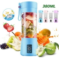 BASSTOP Fresh Juice Portable blender, Mini Juicer Cup for Smoothies and Shakes, USB Rechargeable with 6 Blades, for Sports Travel and Outdoors,Blue