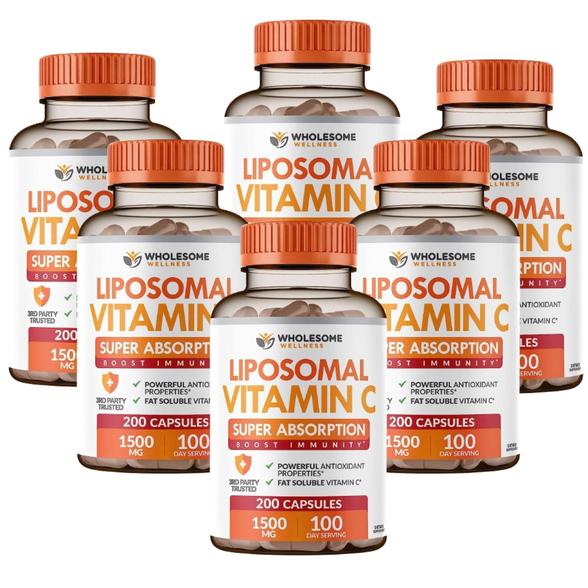 BASVWEB Liposomal Vitamin C Capsules (200 Pills 1500mg Buffered) High ...