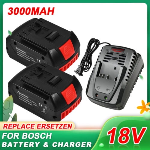 BAT618 BAT609 BAT612 For BOSCH 18V CORE 3000mAh 2X Battery+Charger ...