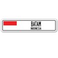 thumbnail image 1 of BATAM INDONESIA Street Sign Indonesian flag city country road wall gift, 1 of 5