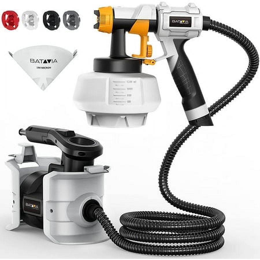 BATAVIA BSG0140, 700W, Grey Electric HVLP Paint Sprayer, 1200ml, 3 Patterns, 4 Nozzles