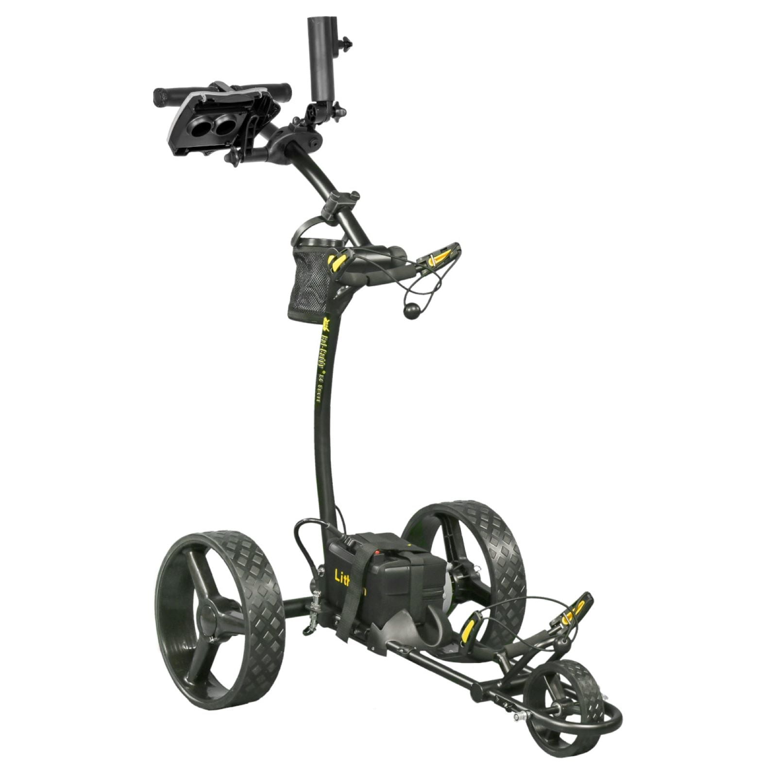 BATCADDY X4R Sealed Lead 18-Hole Battery Powered Golf Push Cart with Remote, Dual Motor, 9-Speeds and Reverse, Cruise Control, Anti-Tip Wheel, and Downhill Control, Phantom Black