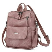 BATE Women Backpack Purse PU Leather Fashion Design Travel Backpack Fashion Shoulder Handbag,Pink
