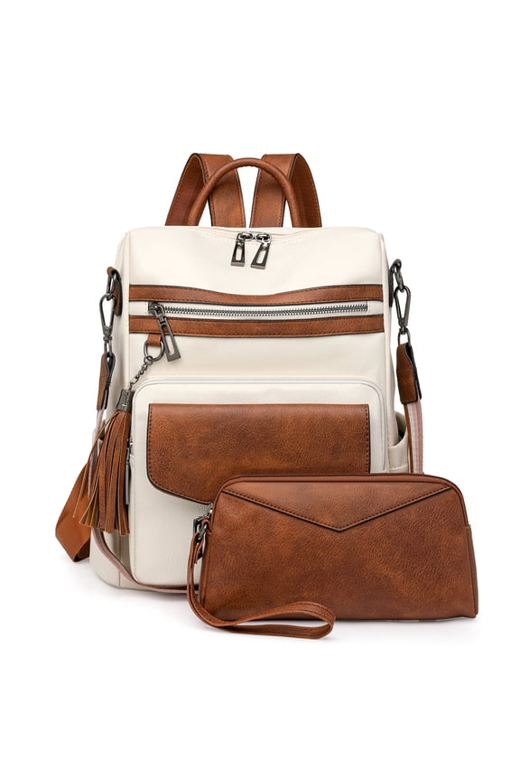 Backpack Purse for Women PU Leather Backpack Ladies Fashion Handbag Designer Shoulder Bag Small Travel Bag Brown