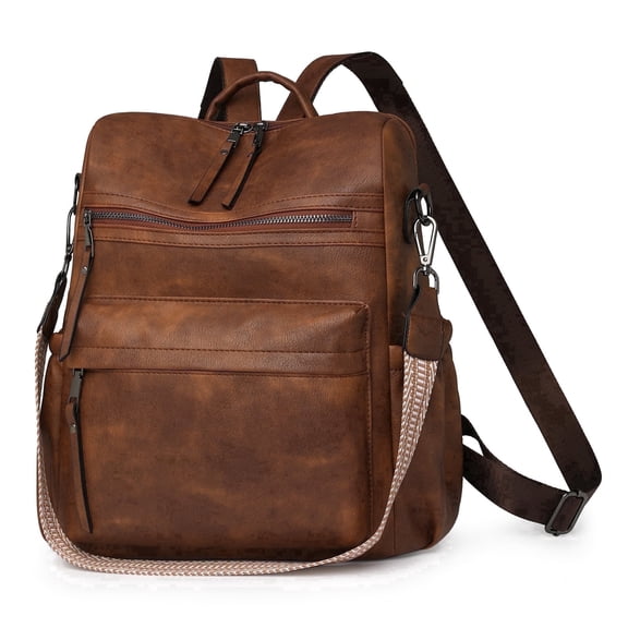 HONGLONG Womens Backpack Purse Leather Backpack Purse for Women Travel Fashion Backpack Designer Ladies Shoulder Bags, Brown