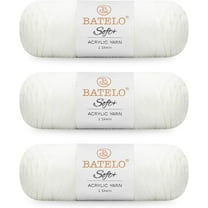 BATELO Soft White Yarn 1008 Yards - 3 Pack Acrylic Yarn of 200g/7.5oz - 4 Medium (Worsted) - Crocheting, Knitting, Amigurumi, Craft