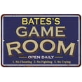 thumbnail image 1 of BATES'S Blue Game Room Gift Sign Metal Wall Decor 12x18 112180002028, 1 of 1