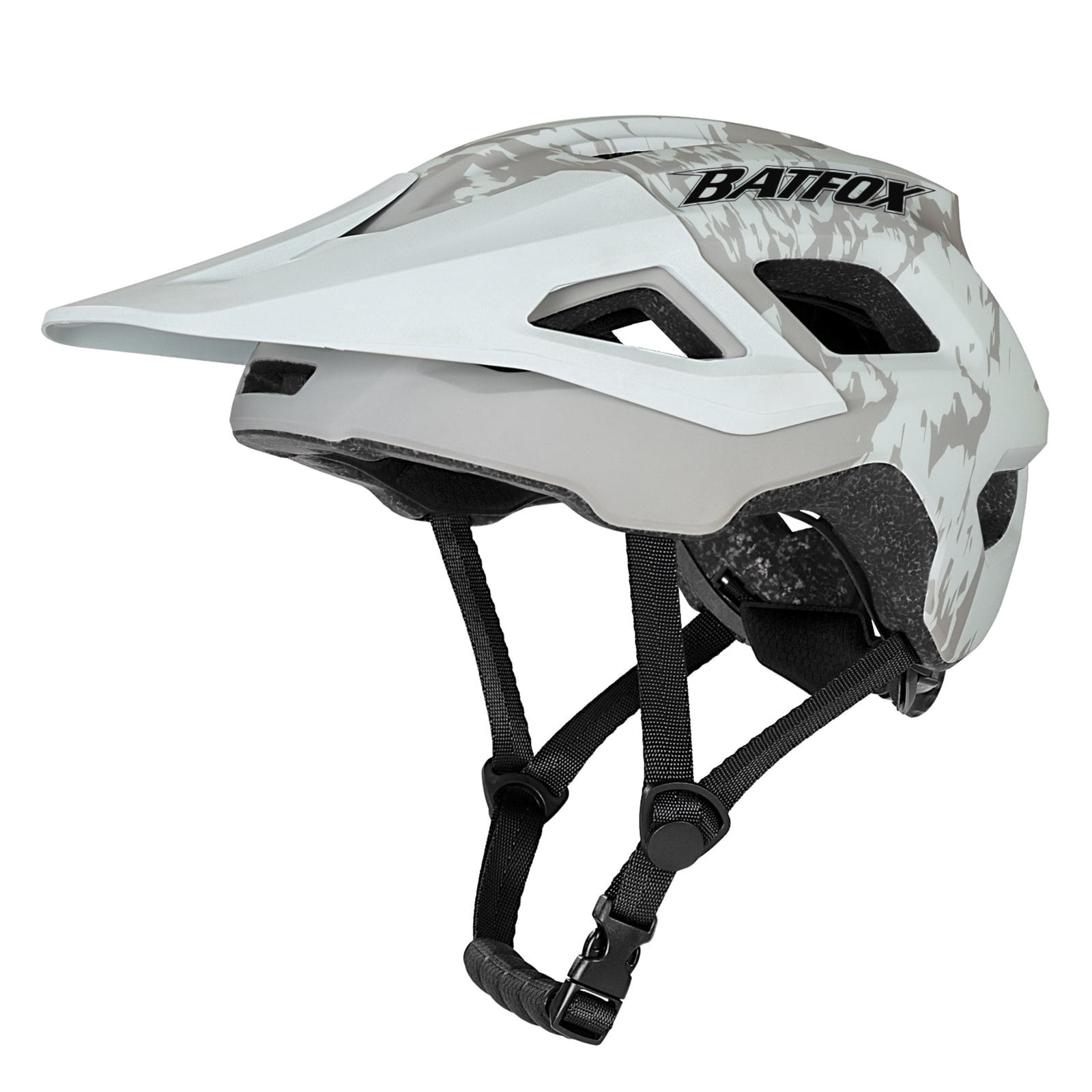 BATFOX Adult Bike Helmet Mountain MTB E-bike Helmet Lightweight Ventilated Bicycle Helmet for Men Women Adjustable（L,Camo)