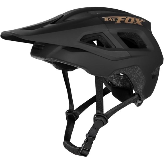 BATFOX Adult Bike Helmet Mountain MTB E-bike Helmet Lightweight Ventilated Bicycle Helmet for Men Women Adjustable(Black-Medium)