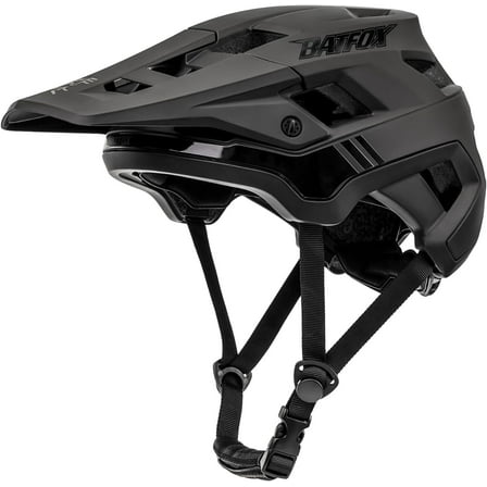 BATFOX MTB Helmet for Adults Men & Women, Adjustable Mountain Bike Helmet for Trail & E-Bike (Black,L)