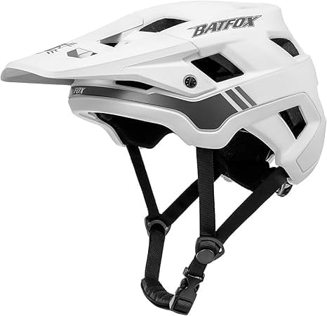 BATFOX MTB Helmet Bike Helmets for Men & Women | Enhanced Impact Protection, Comfortable & Adjustable Fit(White,M)