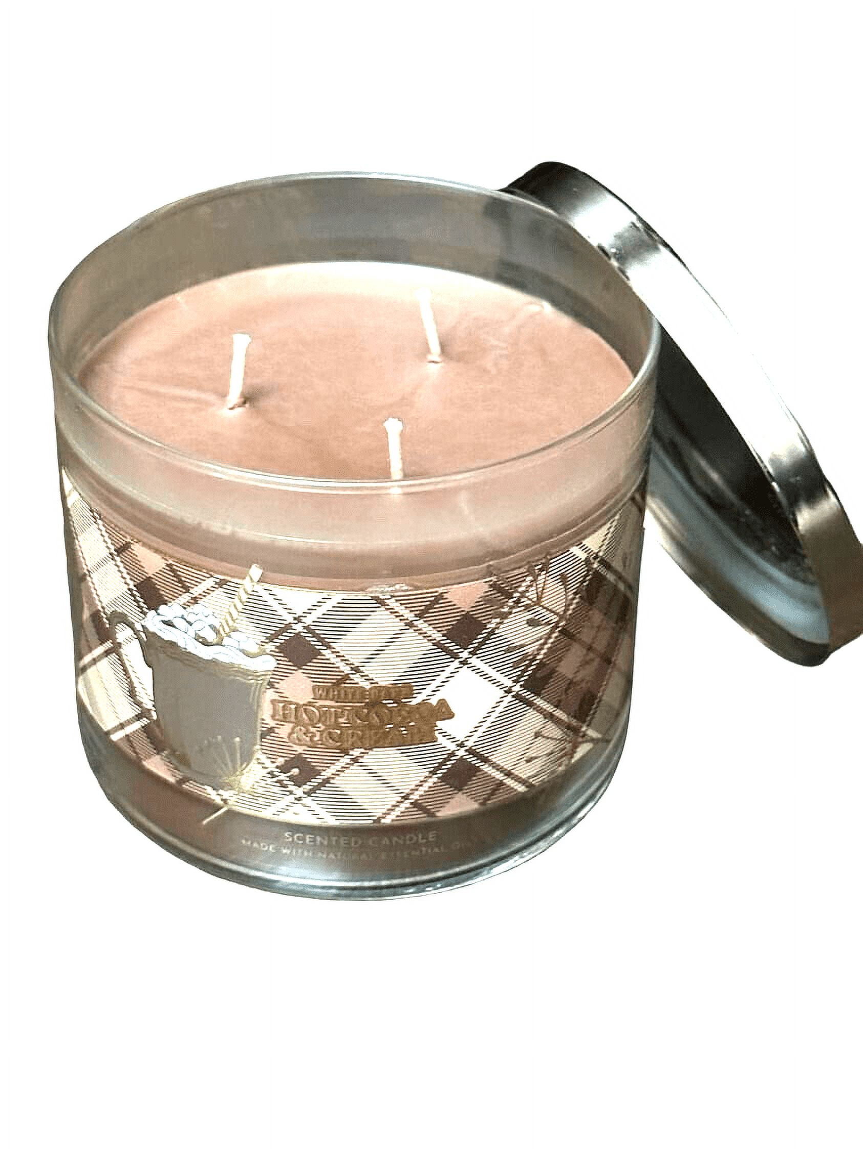 BATH BODY WORKS WHITE BARN 3-WICK SCENTED CANDLE HOT COCOA