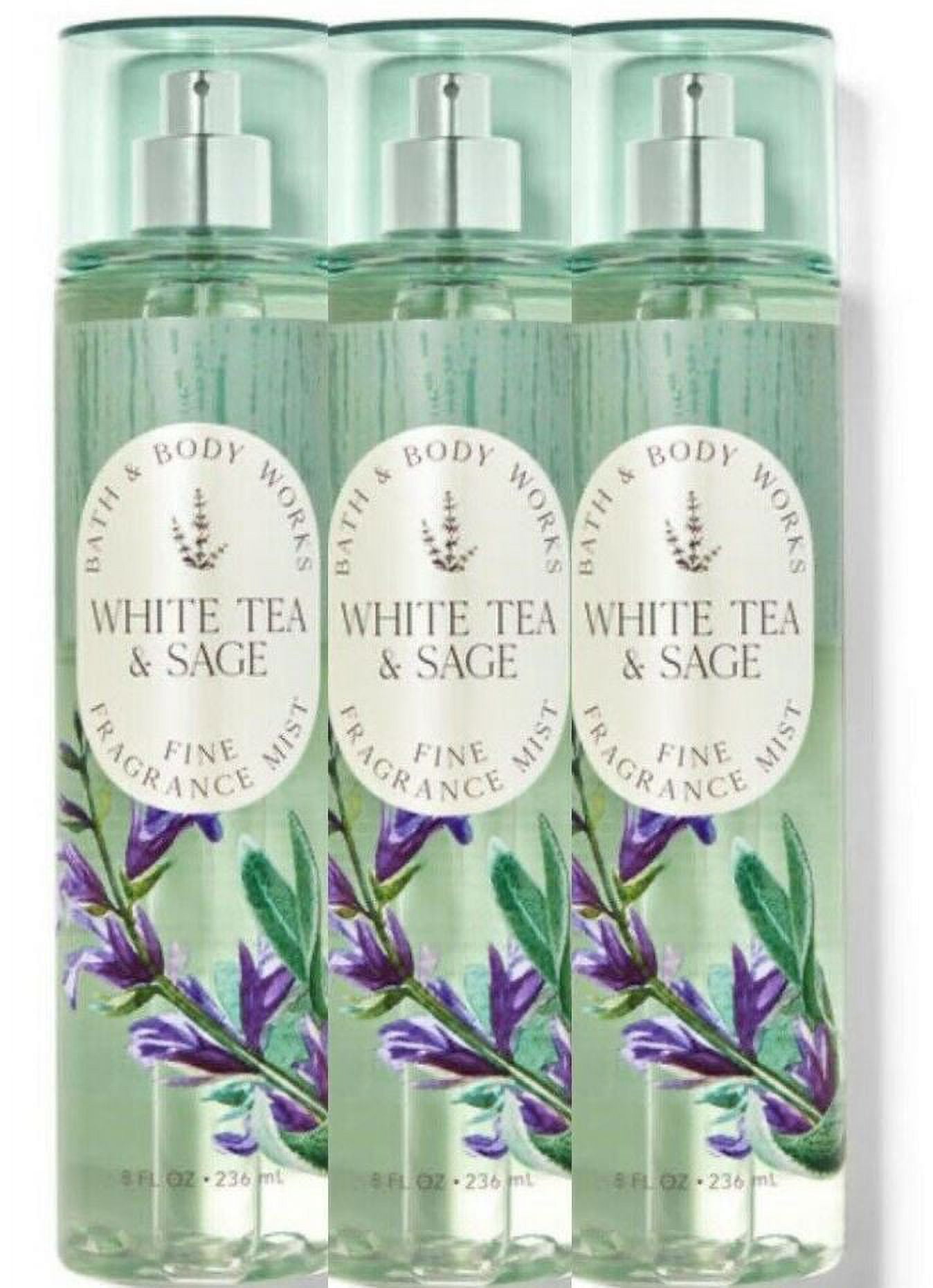 BATH & BODY WORKS WHITE TEA & SAGE Value Pack Lot of 3 Fine Fragrance