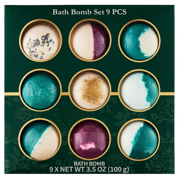Bath Bomb Set, Assorted Scents, 100 g, 9 Count