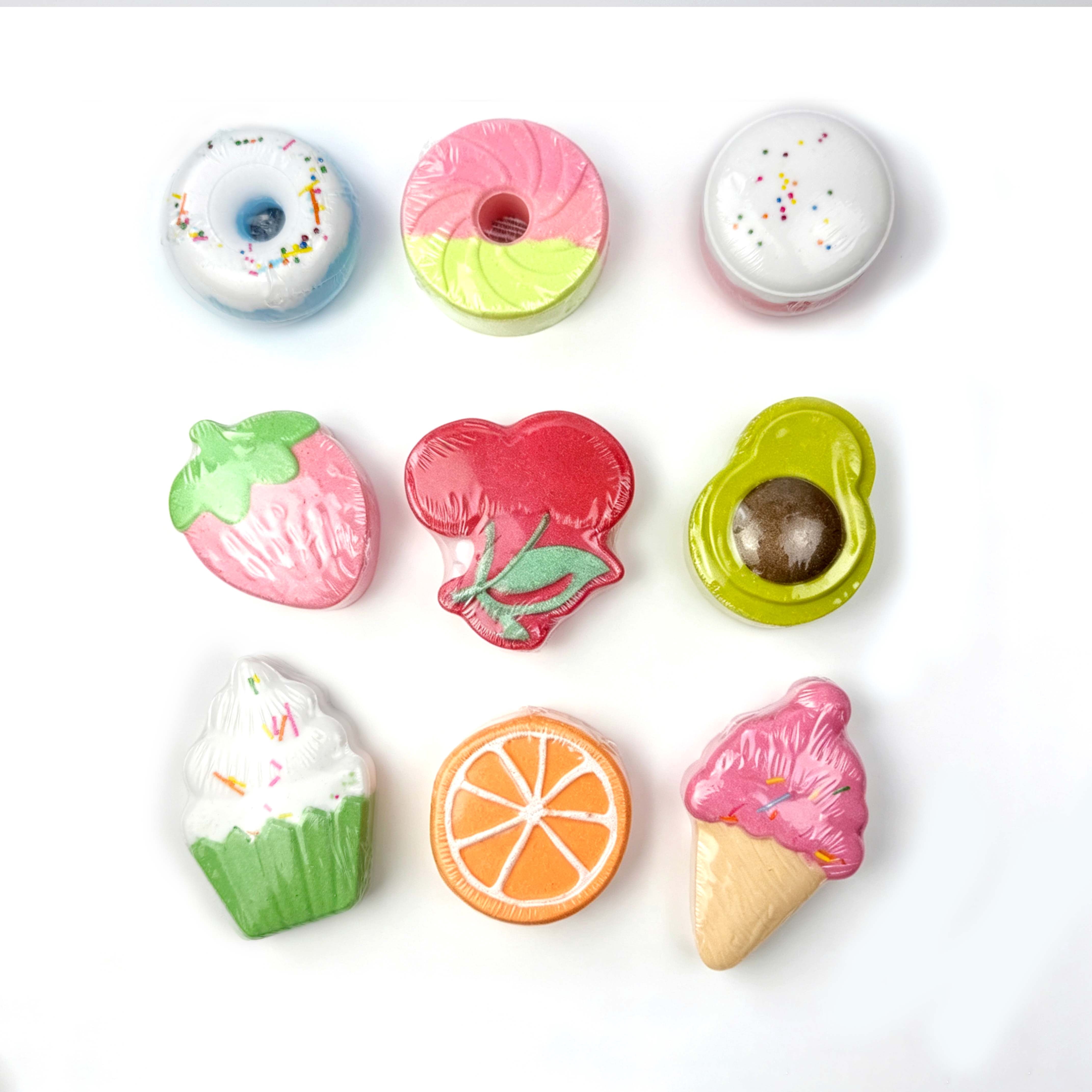 Sweet and Fruity Bath Bomb Set, Assorted Scents, 80 g, 9 Count