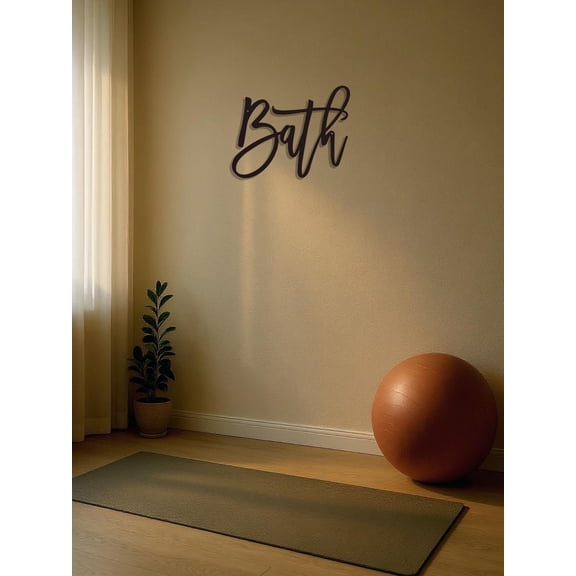BATH Metal Letter Pendant  Versatile Bathroom Wall Sculpture, Chic Rustic Boho Home Decor Accent