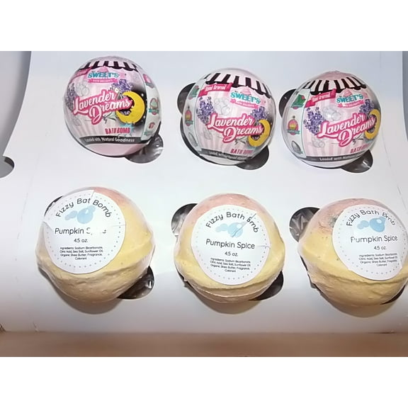 BATH TREATMENTS PUMPKIN SPICE WITH BATH TREATMENTS LEVANDER 3 OF EACH