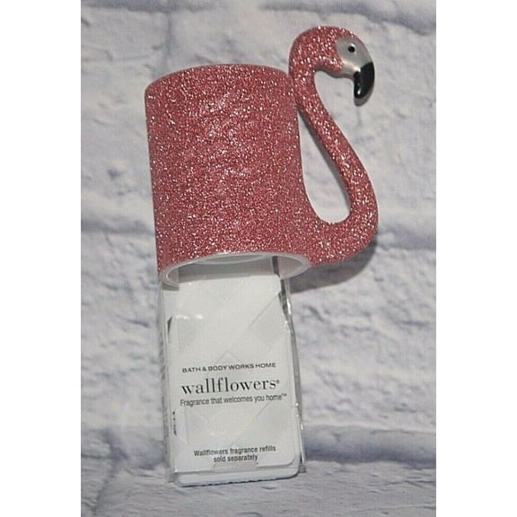 BATH and BODY WORKS PINK SPARKLY WALLFLOWERS HOLDER PLUG DIFFUSER FLAMINGO
