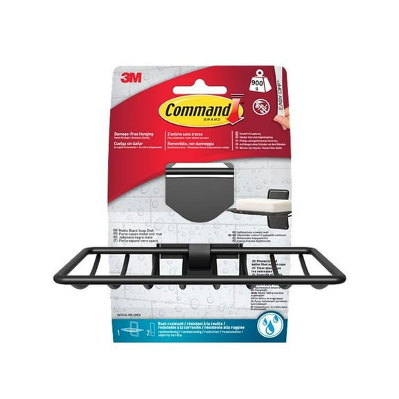 BATH34-MB Command Bathroom Soap Dish Matte Black